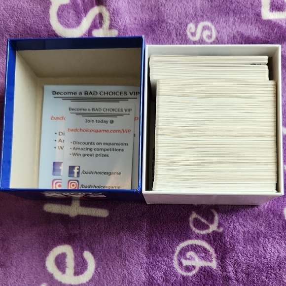 Bad Choices and Bad People Party Game Set - Blue and Black + 2 Expansion Packs - Picture 4 of 5